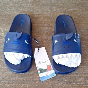 Joules Kids Shark Slide Sandals - Navy Blue